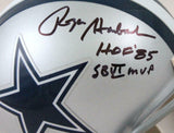 Roger Staubach Autographed Cowboys Mini Helmet w/2 Insc.-Beckett W Hologram *BLK