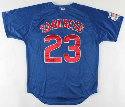 Ryne Sandberg Signed Chicago Cubs Custom Style Jersey (PSA Hologram) HOF