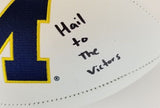 Rashan Gary "Hail to the Victors" Signed Michigan Wolverines Logo Football (JSA)