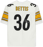 FRMD Jerome Bettis Steelers Signed Wht SB XL Auth Mitchell &Ness Jersey "HOF 15"