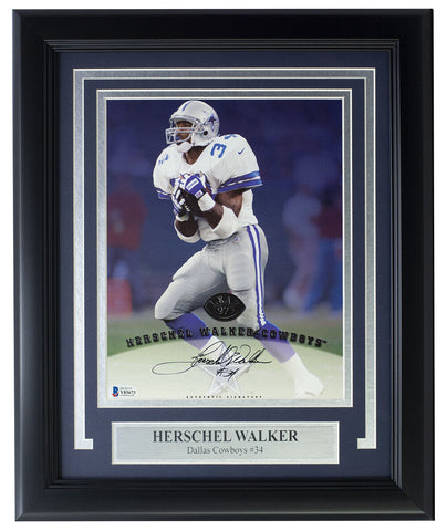 Herschel Walker Signed Framed Dallas Cowboys 8x10 Photo BAS