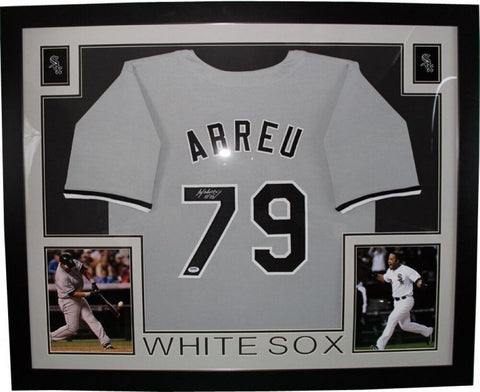 Jose Abreu Signed White Sox 35x43 Custom Framed Jersey (JSA COA) 2014 A.L. ROY