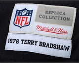 FRMD Terry Bradshaw Steelers Signed Mitchell & Ness Throwback Black Rep Jersey