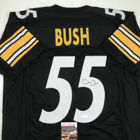 Autographed/Signed DEVIN BUSH Pittsburgh Black Football Jersey JSA COA Auto