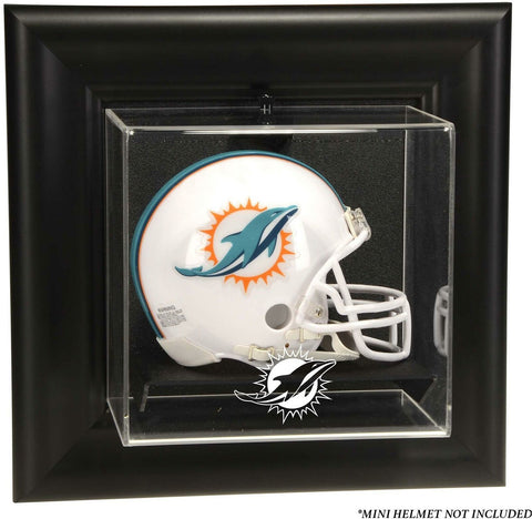 Miami Dolphins Black Framed Wall-Mountable Mini Helmet Case - Fanatics