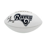 Trent Green Signed Los Angeles Rams Embroidered White NFL Football