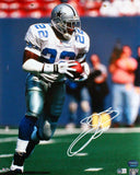 Emmitt Smith Autographed Cowboys 16x20 Running with Ball HM Photo- BA W Hologram