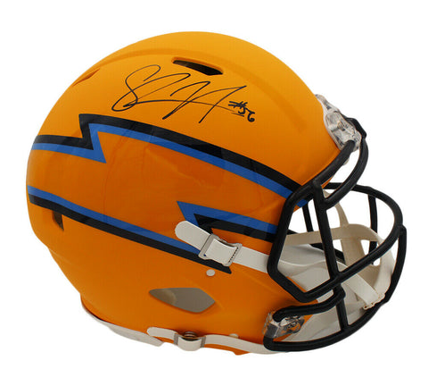 Shawne Merriman Signed Los Angeles Chargers Speed Authentic AMP NFL Helmet