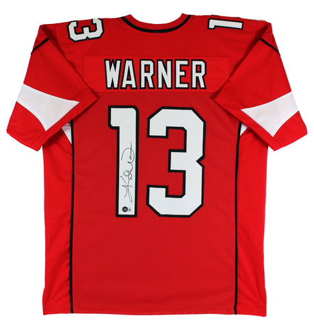 Kurt Warner Authentic Signed Red Pro Style Jersey Autographed BAS Witnessed