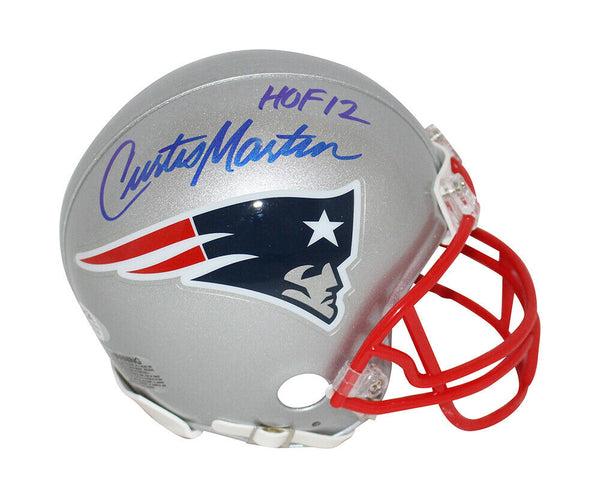Curtis Martin Autographed New England Patriots VSR4 Mini Helmet HOF PSA 32453