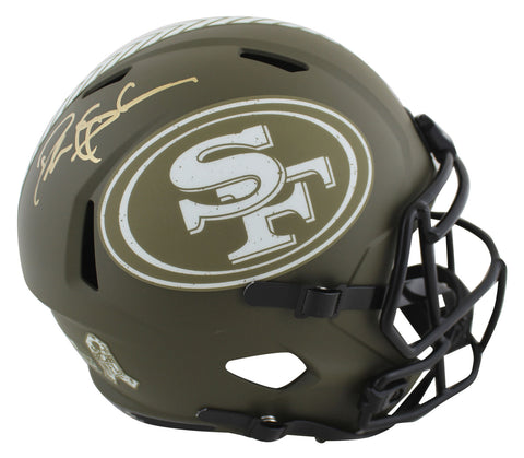 49ers Deion Sanders Signed Salute To Service Full Size Speed Rep Helmet BAS Wit