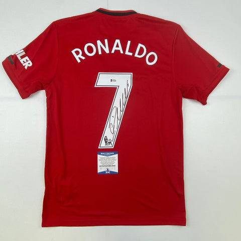 Autographed/Signed Cristiano Ronaldo Manchester United Jersey Beckett BAS COA