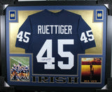 RUDY RUETTIGER (Notre Dame Irish SKYLINE) Signed Autographed Framed Jersey JSA