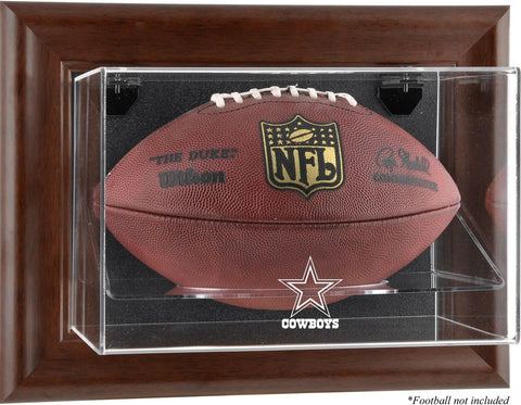 Dallas Cowboys Brown Framed Wall Mounted Logo Football Case - Fanatics