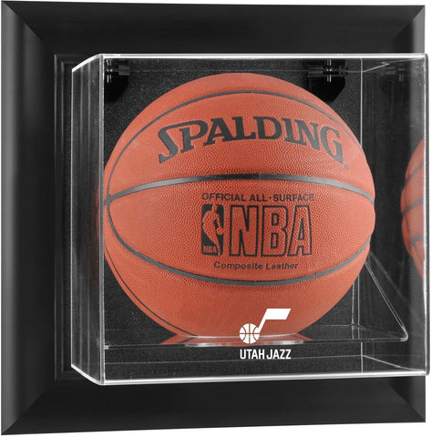 Utah Jazz Black Framed Wall-Mounted Basketball Display Case
