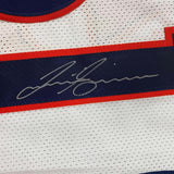 Framed Autographed/Signed Justin Simmons 33x42 Denver White Jersey JSA COA