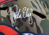 John Elway Autographed Denver Broncos Camo Speed F/S Helmet-Beckett W Hologram
