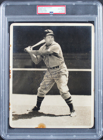 Red Sox Jimmie Foxx Authentic Signed 8x10 George Burke Type 1 Photo PSA Slabbed