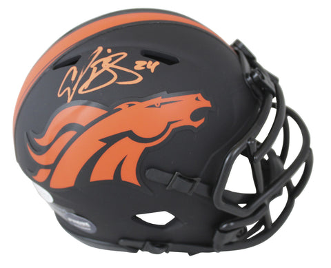 Broncos Champ Bailey Authentic Signed Eclipse Speed Mini Helmet BAS Witnessed