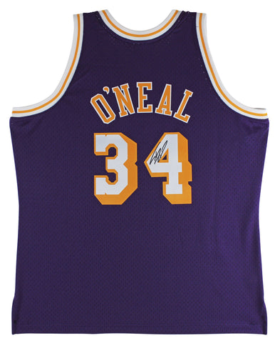 Lakers Shaquille O'Neal Signed Purple Mitchell & Ness 1996-97 HWC Jersey BAS Wit