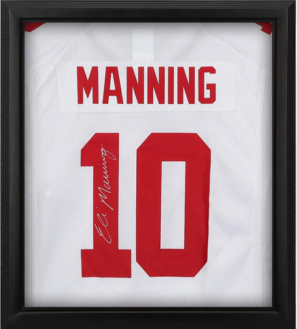 Eli Manning Giants Framed Signed Nike White Alternate Limited Jersey Shadowbox