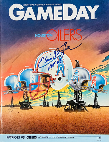 Elvin Bethea Autographed Houston Oilers 1982 Gameday Magazine HOF BAS 38079