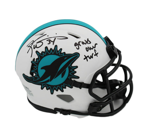 Ricky Williams Signed Miami Dolphins Speed Lunar NFL Mini Helmet w- Grass Over T