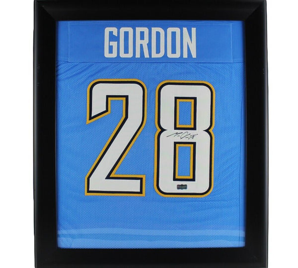 Melvin Gordon Signed Los Angeles Framed Custom Powder Blue Jersey