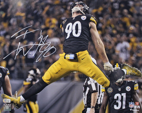 TJ Watt Autographed/Signed Pittsburgh Steelers 16x20 Photo Beckett 38421