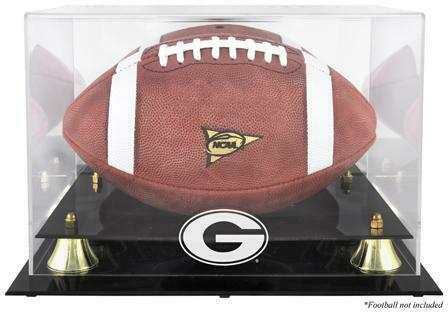 Georgia Bulldogs Golden Classic Logo Football Display Case with Mirror Back