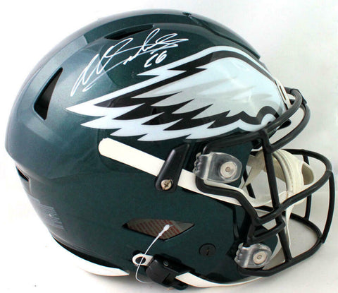 Miles Sanders Autographed Eagles F/S SpeedFlex Authentic Helmet - JSA W Auth
