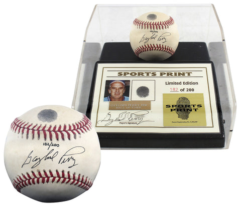 Giants Gaylord Perry Signed Thumbprint Baseball LE #'d/200 w/ Display Case BAS