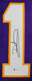 Daunte Culpepper Autographed Purple Pro Style Jersey- Beckett Witness Auth *L1