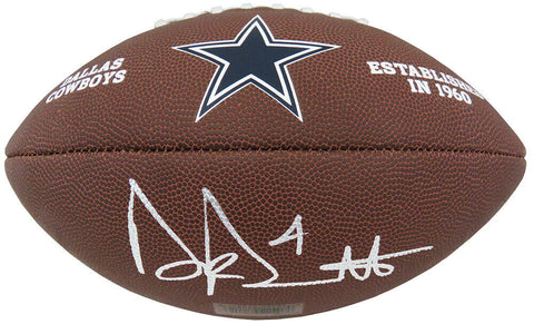 Dak Prescott Signed Dallas Cowboys Wilson Brown Logo NFL Football (SCHWARTZ COA)