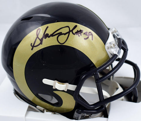 Steven Jackson Autographed Rams 00-16 Speed Mini Helmet- Beckett W Hologram