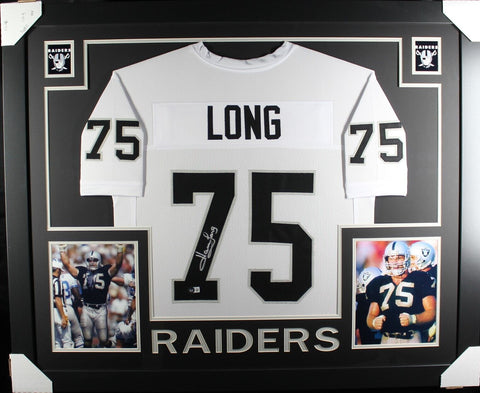 HOWIE LONG (Raiders white SKYLINE) Signed Autographed Framed Jersey Beckett