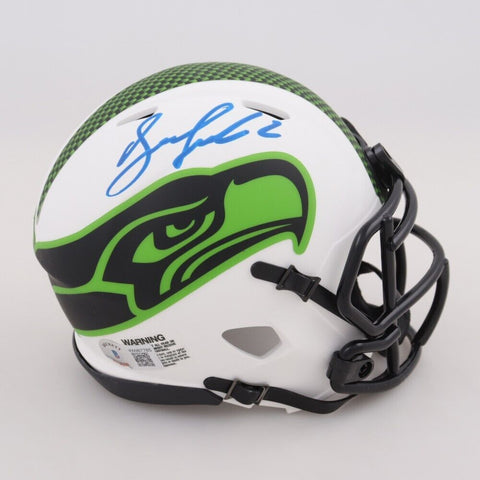 Drew Lock Signed Seattle Seahawks Lunar Alternate Speed Mini Helmet (Beckett)