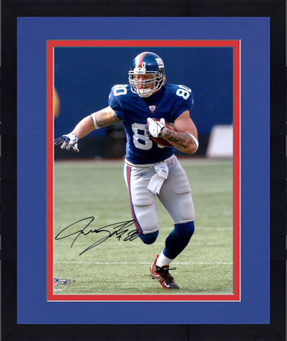 Framed Jeremy Shockey New York Giants Signed 16x20 Hurdle Photo