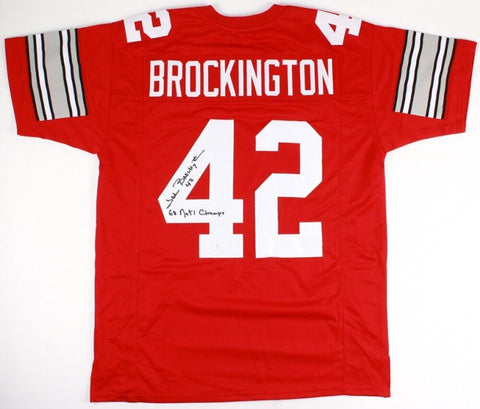 John Brockington Signed Ohio State Buckeyes Jersey Inscribed "68 Nat'l Champs"