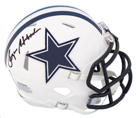 Roger Staubach Signed Dallas Cowboys Flat White Riddell Speed Mini Helmet - SS