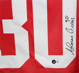 Ahman Green Autographed/Signed College Style Red XL Jersey Beckett 37092