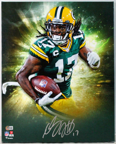 Davante Adams Signed Green Bay Packers Framed 16x20 Stretched Canvas-BA W Holo