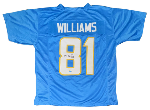 MIKE WILLIAMS SIGNED LOS ANGELES CHARGERS #81 POWDER BLUE JERSEY BECKETT
