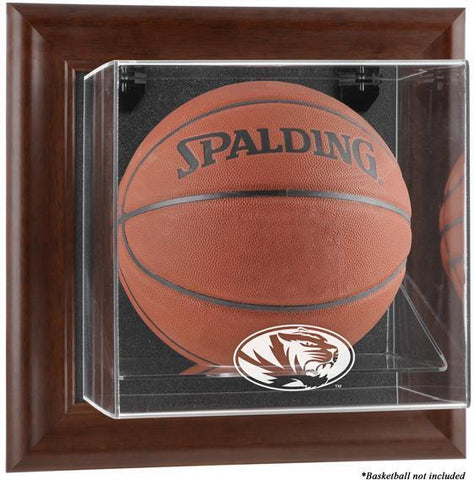 Missouri Tigers Brown Framed Wall-Mountable Basketball Display Case