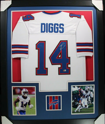 STEFON DIGGS (Bills white TOWER) Signed Autographed Framed Jersey Beckett