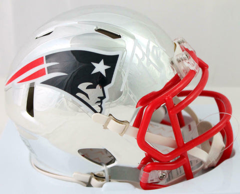 Ty Law Autographed New England Patriots Chrome Speed Mini Helmet- Beckett W Auth
