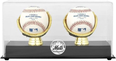 Mets Gold Glove Double Baseball Logo Display Case - Fanatics