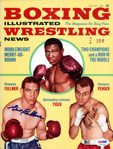 Gene Fullmer & Paul Pender Autographed Boxing Illustrated Cover PSA/DNA S47270