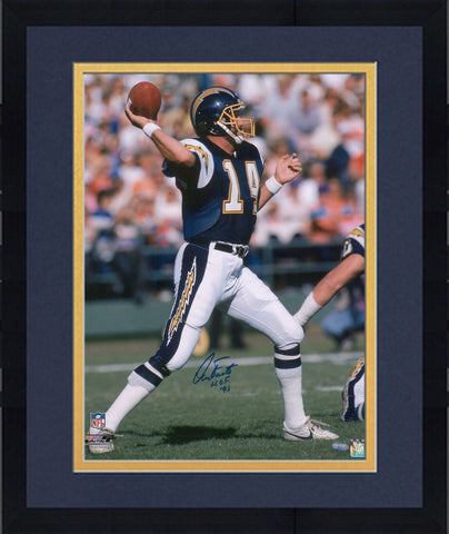Frmd Dan Fouts San Diego Chargers Signed 16" x 20" Throwing Photo & HOF 93 Insc