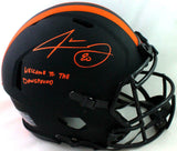 Jarvis Landry Signed Browns FS Eclipse Speed Authentic Helmet W/ Insc- Beckett W